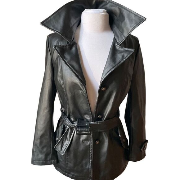 Emporio & Co Faux Leather Short Trench. Size Small. NWT. Made in Italy - Picture 7 of 16